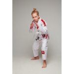 Детское кимоно gi bjj lion pro 3.0- white red — изображение 4