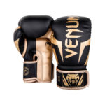 Перчатки боксерские venum elite boxing gloves - black gold